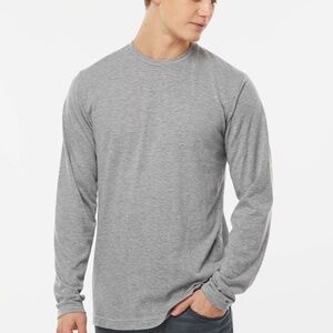 Tultex Unisex Grey Long Sleeve T-Shirt NEW